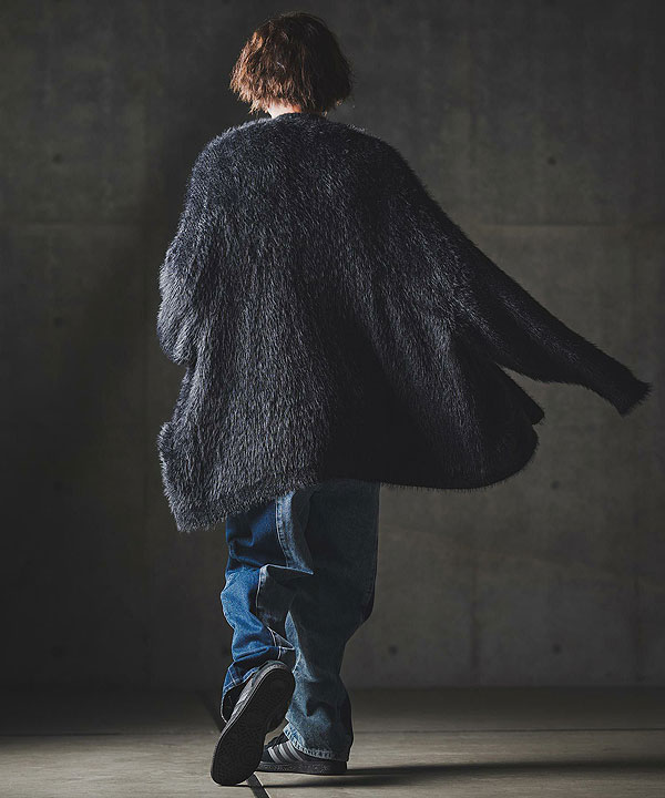 2025 秋冬 1st 先行予約 9月上旬〜中旬入荷予定 GLIMCLAP グリムクラップ Minimai detail cardigan -Feather yarn sweater- atftps