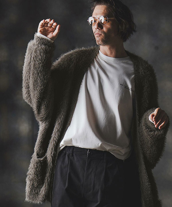 2025 秋冬 1st 先行予約 9月上旬〜中旬入荷予定 GLIMCLAP グリムクラップ Minimai detail cardigan -Feather yarn sweater- atftps