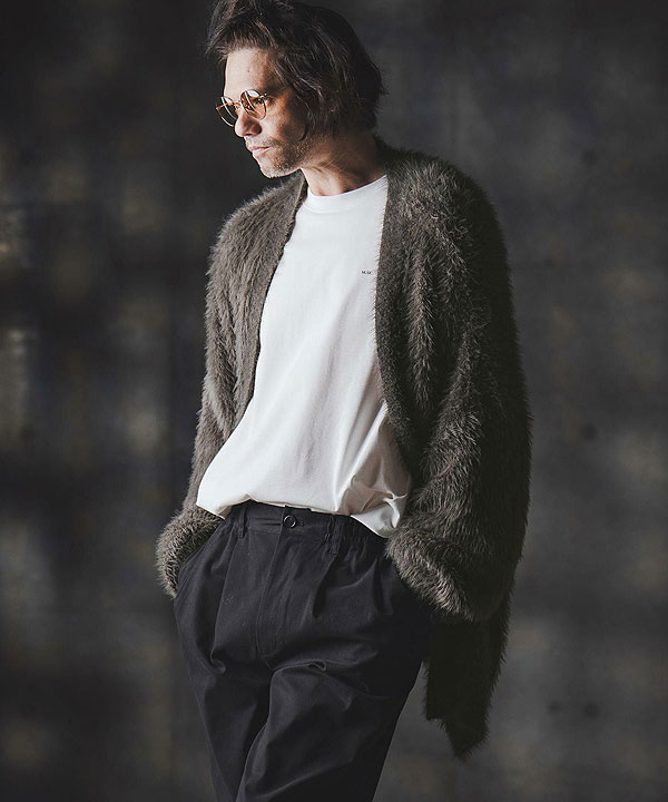 2025 秋冬 1st 先行予約 9月上旬〜中旬入荷予定 GLIMCLAP グリムクラップ Minimai detail cardigan -Feather yarn sweater- atftps