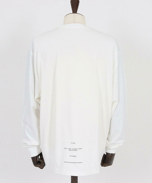 2025 秋冬 1st 先行予約 8月中旬〜下旬入荷予定 GLIMCLAP グリムクラップ Boxy silhouette long sleeve T-shirt -Minimal printed design-
