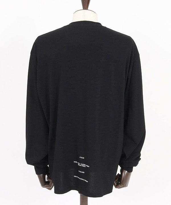 2025 秋冬 1st 先行予約 8月中旬〜下旬入荷予定 GLIMCLAP グリムクラップ Boxy silhouette long sleeve T-shirt -Minimal printed design-