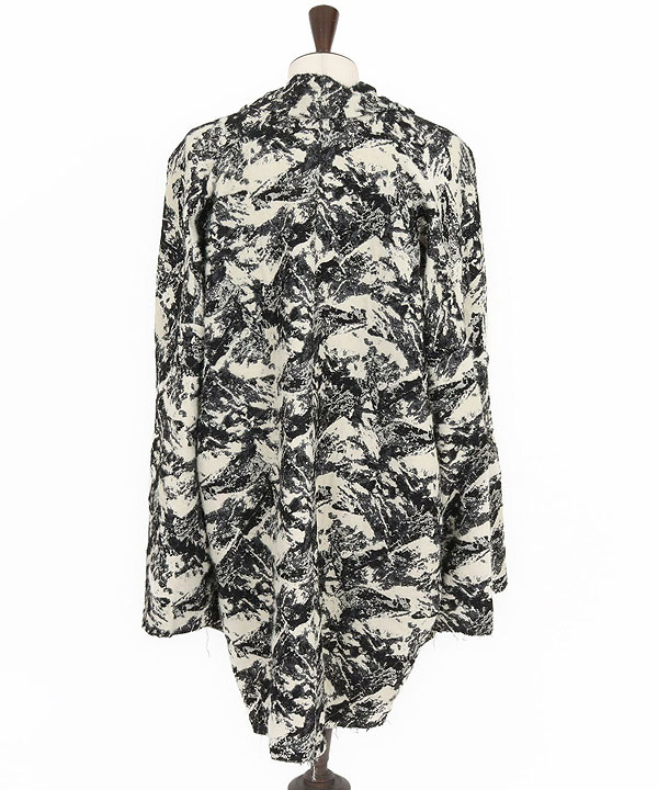 2025 秋冬 1st 先行予約 9月中旬〜下旬入荷予定 GLIMCLAP グリム Gown-ish cropped coat -Brushed texture & Full patterned textile-