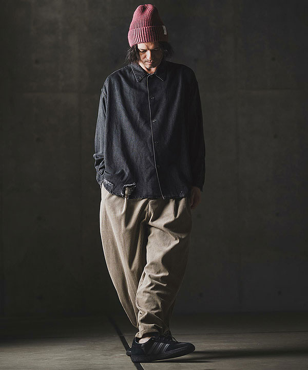 2025 秋冬 1st 先行予約 8月中旬〜下旬入荷予定 GLIMCLAP グリムクラップ Ripped denim shirt メンズ シャツ キャンセル不可 atftps_11