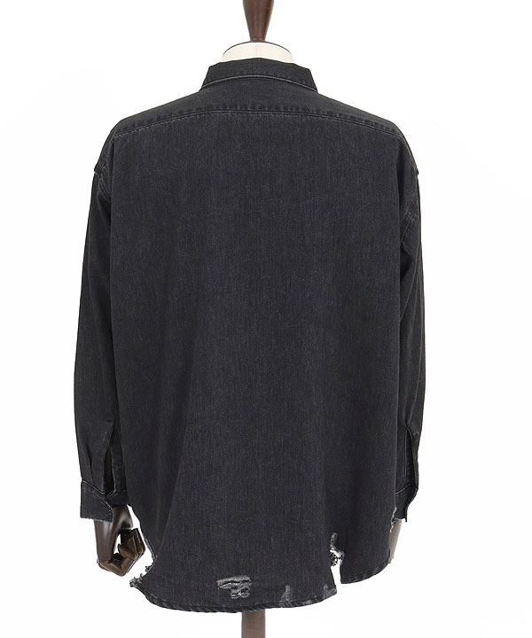 2025 秋冬 1st 先行予約 8月中旬〜下旬入荷予定 GLIMCLAP グリムクラップ Ripped denim shirt メンズ シャツ キャンセル不可 atftps_19