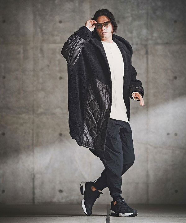 2025 秋冬 2nd 先行予約 11月上旬〜中旬入荷予定 GLIMCLAP グリムクラップ Textured Patchwork Hoodie Coat キャンセル不可 atfjkt 2025 秋冬 2nd 先行予約 11月上旬〜中旬入荷予定 GLIMCLAP グリム