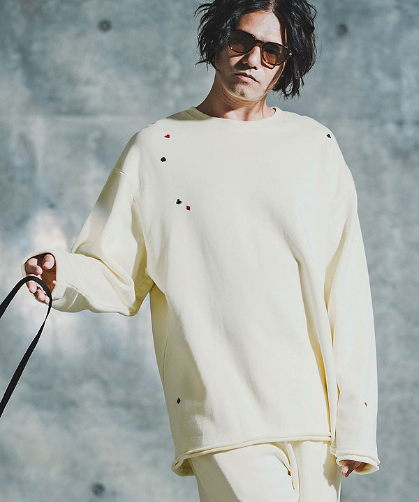 2025 秋冬 2nd 先行予約 10月中旬〜下旬入荷予定 GLIMCLAP グリムクラップ Card Stitch Emblem Sweatshirt キャンセル不可 atftps_1
