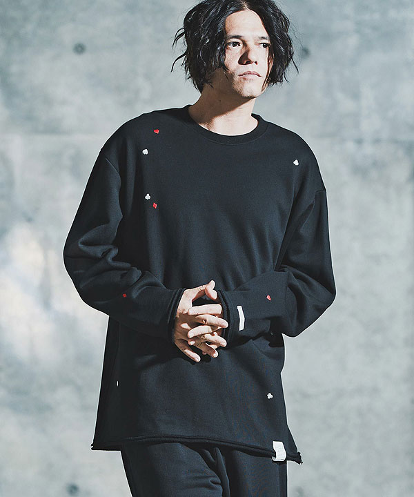 2025 秋冬 2nd 先行予約 10月中旬〜下旬入荷予定 GLIMCLAP グリムクラップ Card Stitch Emblem Sweatshirt キャンセル不可 atftps_2