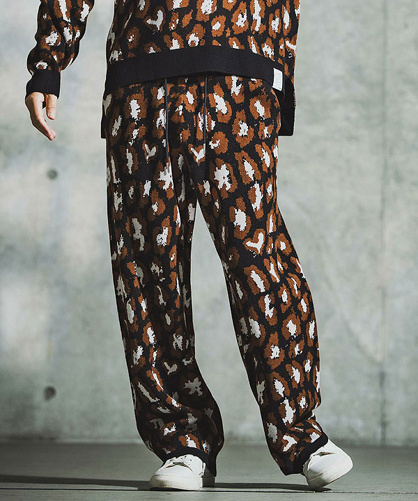 2025 秋冬 2nd 先行予約 11月上旬〜中旬入荷予定 GLIMCLAP グリムクラップ Illusionism Leopard Pattern Knitpants メンズ atfpts 2025 秋冬 2nd 先行予約 11月上旬〜中旬入荷予定 GLIMCLAP グリム