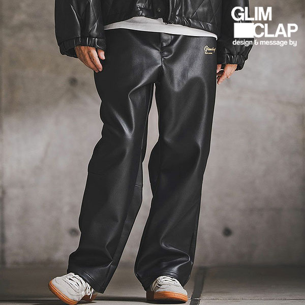 2025 秋冬 2nd 先行予約 11月上旬〜中旬入荷予定 GLIMCLAP グリムクラップ Synthetic Leather Straight-Leg Trousers メンズ atfpts