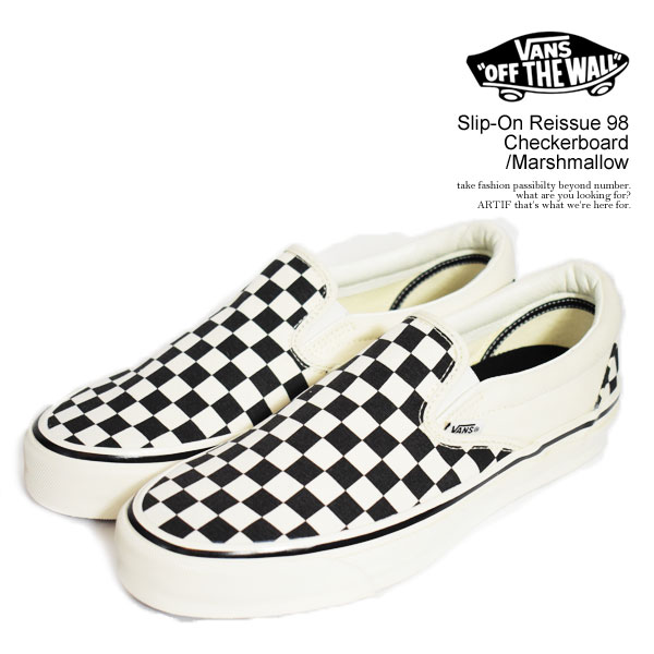VANS バンズ Slip-On Reissue 98 Checkerboard/Marshmallow メンズ スニーカー シューズ スリッポン atfaccの通販は 8,712円