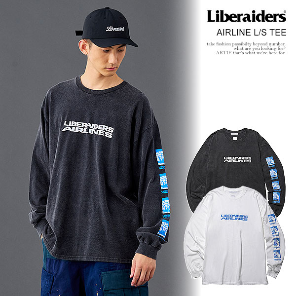 Liberaiders リベレイダース AIRLINE L/S TEE メンズ Tシャツ ロンT 長袖 フロスト加工 送料無料 ストリート atftps