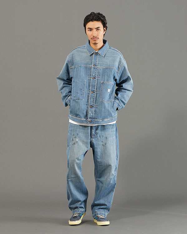 DENIM PAINTER SARROUEL PANTS デニムサルエルパンツ - muhammadmen.com