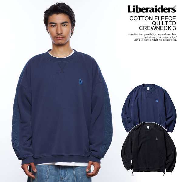 Liberaiders リベレイダース COTTON FLEECE QUILTED CREWNECK 3 メンズ スウェット フリース atftps