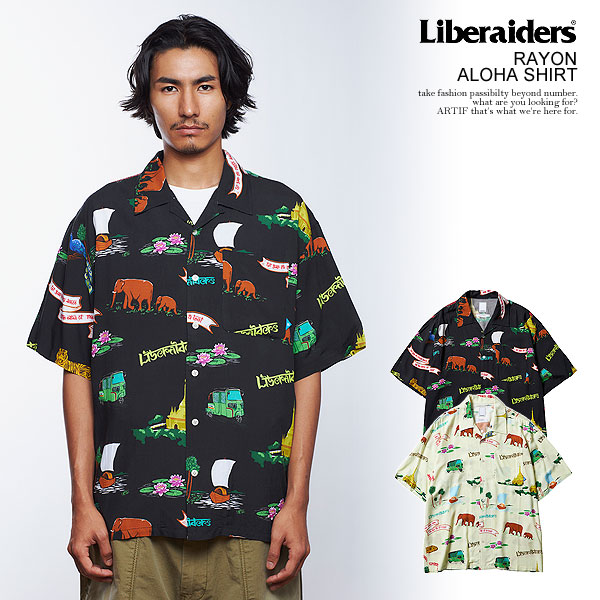 30％OFF SALE セール Liberaiders リベレイダース RAYON ALOHA SHIRT メンズ シャツ 半袖 総柄シャツ atftps
