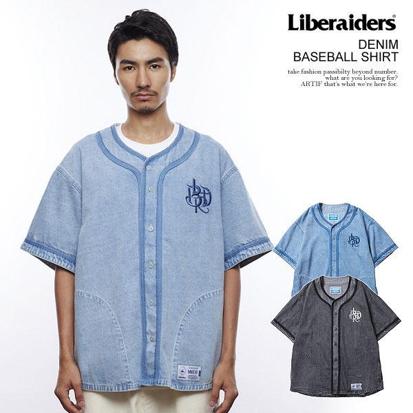 20％OFF SALE セール Liberaiders リベレイダース DENIM BASEBALL SHIRT シャツ 半袖 デニムシャツ ベースボールシャツ atftps