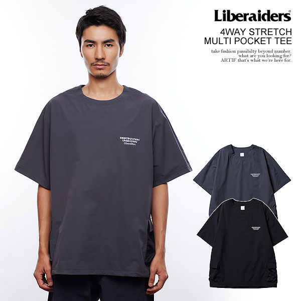 20％OFF SALE セール Liberaiders リベレイダース 4WAY STRETCH MULTI POCKET TEE メンズ Tシャツ 半袖 4WAYストレッチ atftps