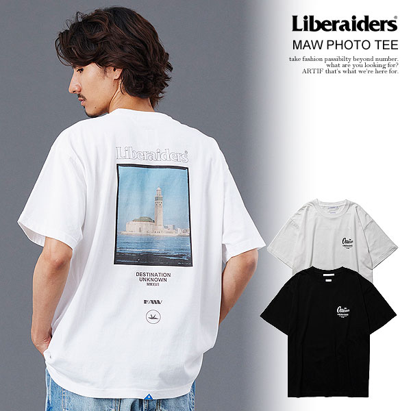 Liberaiders リベレイダース MAW PHOTO TEE メンズ Tシャツ 半袖 ワンウォッシュ加工 送料無料 ストリート atftps