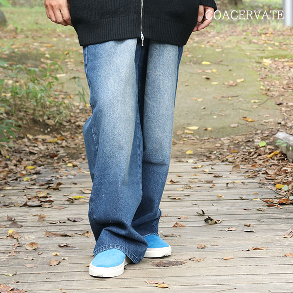 32％OFF SALE セール COACERVATE コアセルベート WIDE STRAIGHT DENIM PANTS メンズ パンツ デニムパンツ ストレートデニム atfpts