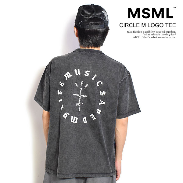MSML エムエスエムエル CIRCLE M LOGO TEE メンズ Tシャツ 半袖 ヴィンテージ加工 オーバーサイズ M.S.M.L 送料無料 atftps
