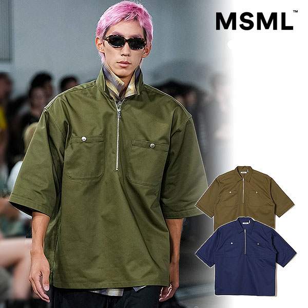 2026 春夏 先行予約 3月中旬〜下旬入荷予定 MSML エムエスエムエル BANDANA HALF ZIP SHIRT シャツ キャンセル不可 atftps