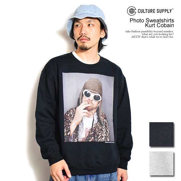 CULTURE SUPPLY カルチャーサプライ Photo Sweatshirts Kurt Cobain メンズ スウェット トレーナー カート・コバーン atftps