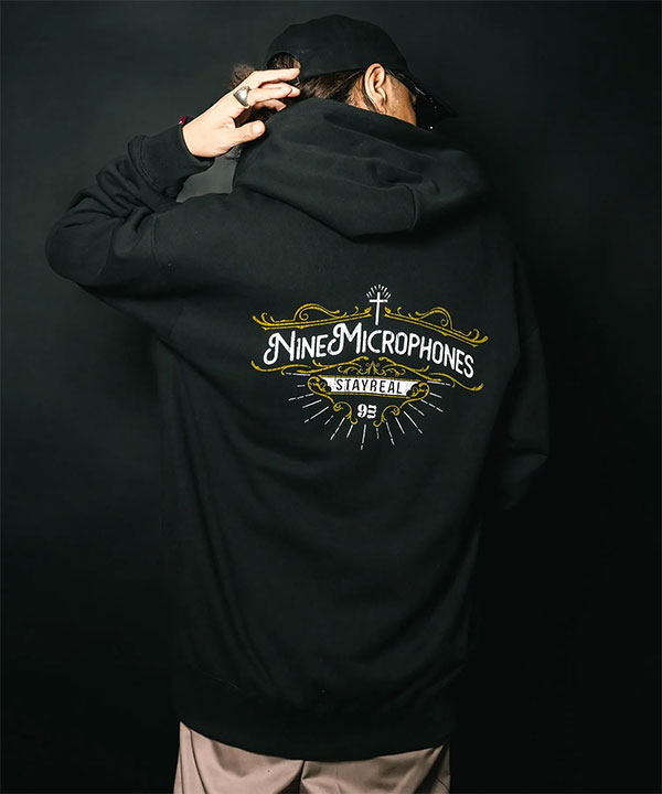 NINE MICROPHONES ナインマイクロフォンズ ZIP PARKA -Sign- パーカー ジップパーカー 裏パイル 送料無料 ストリート atftps