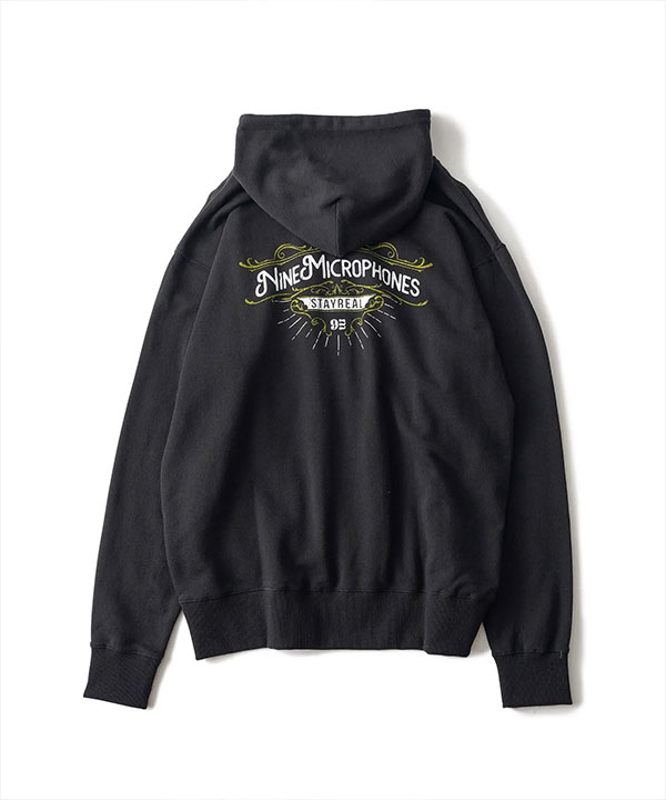 NINE MICROPHONES ナインマイクロフォンズ ZIP PARKA -Sign- パーカー ジップパーカー 裏パイル 送料無料 ストリート atftps