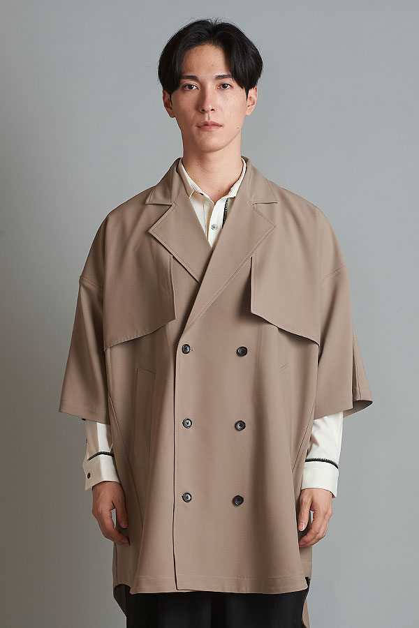 60％OFF SALE セール NO ID. BLACK ノーアイディー ドルマンスリーブトレンチポンチョ メンズ ジャケット モード atfjkt_2