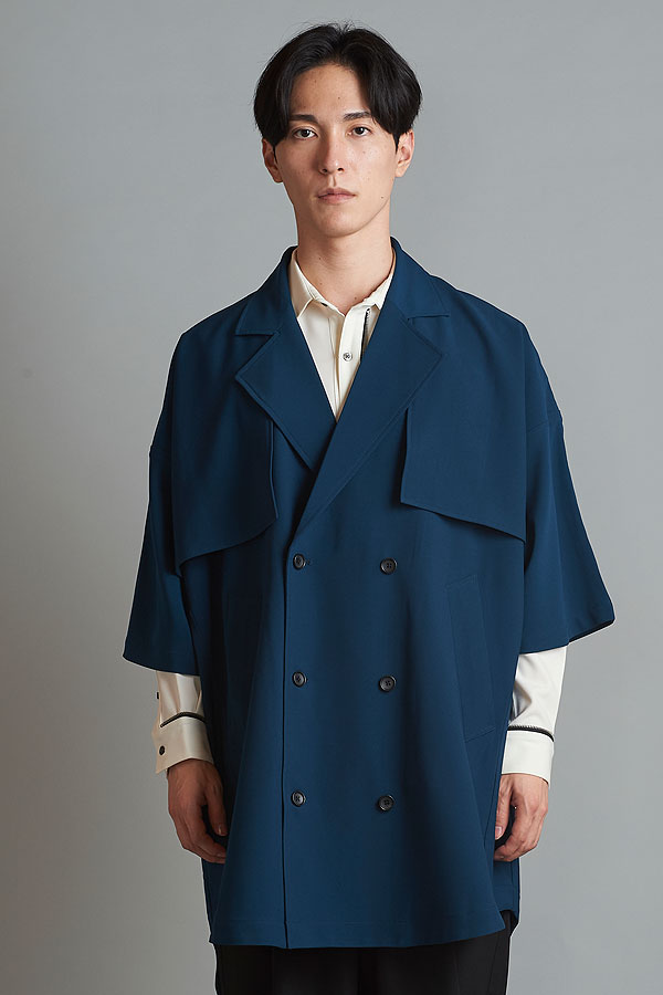 60％OFF SALE セール NO ID. BLACK ノーアイディー ドルマンスリーブトレンチポンチョ メンズ ジャケット モード atfjkt_3