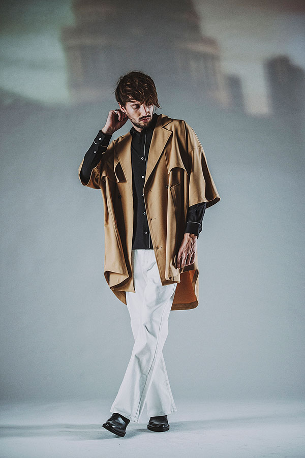 60％OFF SALE セール NO ID. BLACK ノーアイディー ドルマンスリーブトレンチポンチョ メンズ ジャケット モード atfjkt_6