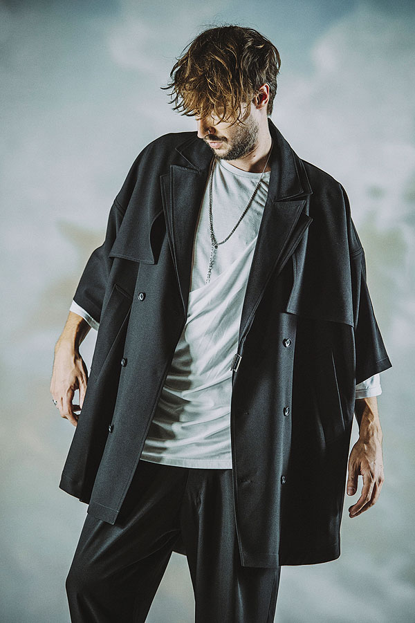 60％OFF SALE セール NO ID. BLACK ノーアイディー ドルマンスリーブトレンチポンチョ メンズ ジャケット モード atfjkt_8