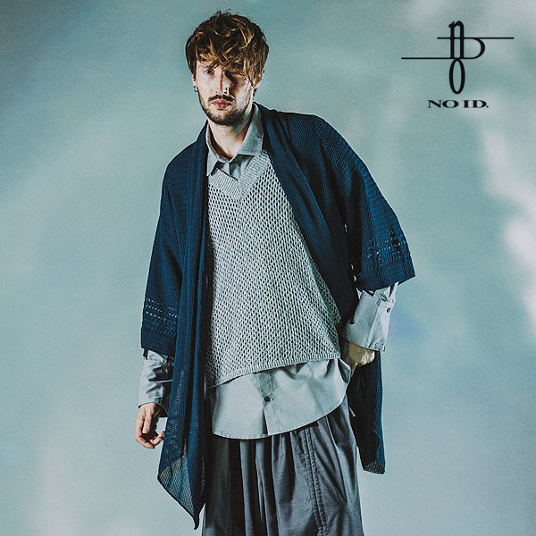 50％OFF SALE セール NO ID. BLACK ノーアイディー オープンワークニットガウン メンズ ガウン 送料無料 atftps