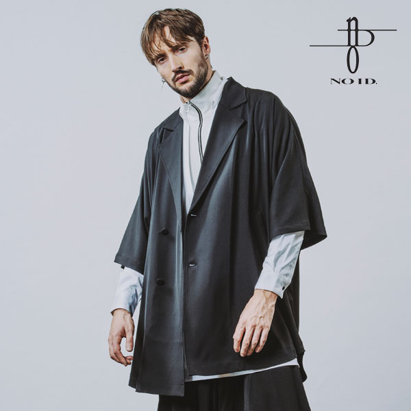 30％OFF SALE セール NO ID. BLACK ノーアイディー バックタックダブルブレストポンチョ メンズ ジャケット ポンチョ atftps