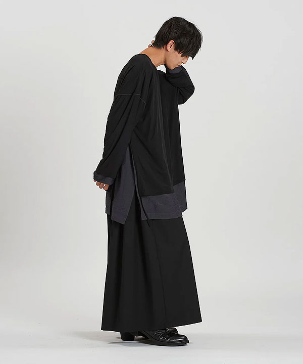 2025 秋 先行予約 10月下旬入荷予定 NO ID. BLACK ノーアイディー レイヤードC/N BIG-PO メンズ カットソー キャンセル不可 atftps_9