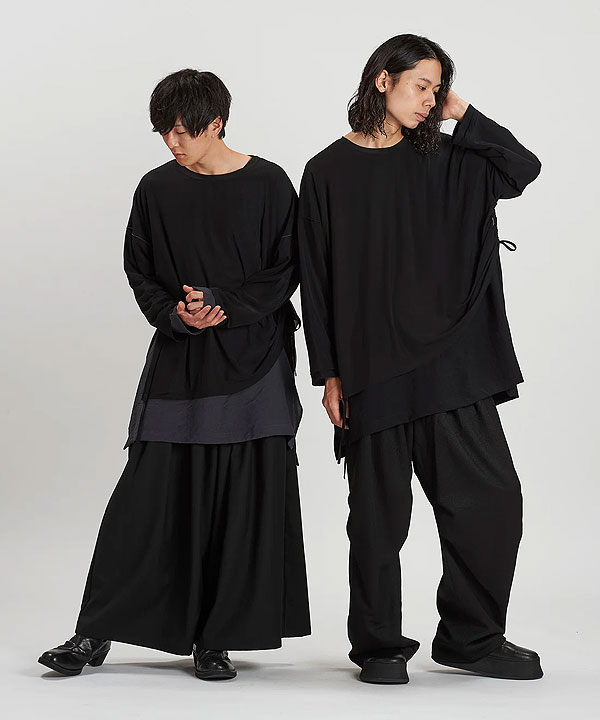 2025 秋 先行予約 10月下旬入荷予定 NO ID. BLACK ノーアイディー レイヤードC/N BIG-PO メンズ カットソー キャンセル不可 atftps_10