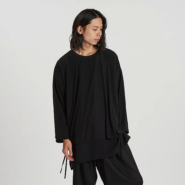 2025 秋 先行予約 10月下旬入荷予定 NO ID. BLACK ノーアイディー レイヤードC/N BIG-PO メンズ カットソー キャンセル不可 atftps_1