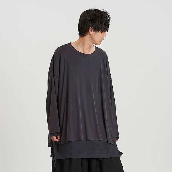 2025 秋 先行予約 10月下旬入荷予定 NO ID. BLACK ノーアイディー レイヤードC/N BIG-PO メンズ カットソー キャンセル不可 atftps_2