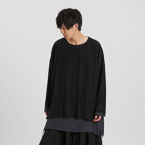 2025 秋 先行予約 10月下旬入荷予定 NO ID. BLACK ノーアイディー レイヤードC/N BIG-PO メンズ カットソー キャンセル不可 atftps_3