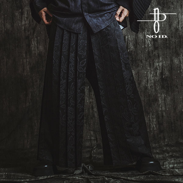 NO ID. BLACK ノーアイディー ハカマプリーツトラウザーズ メンズ パンツ ハカマパンツ ワイドシルエット送料無料 atfpts