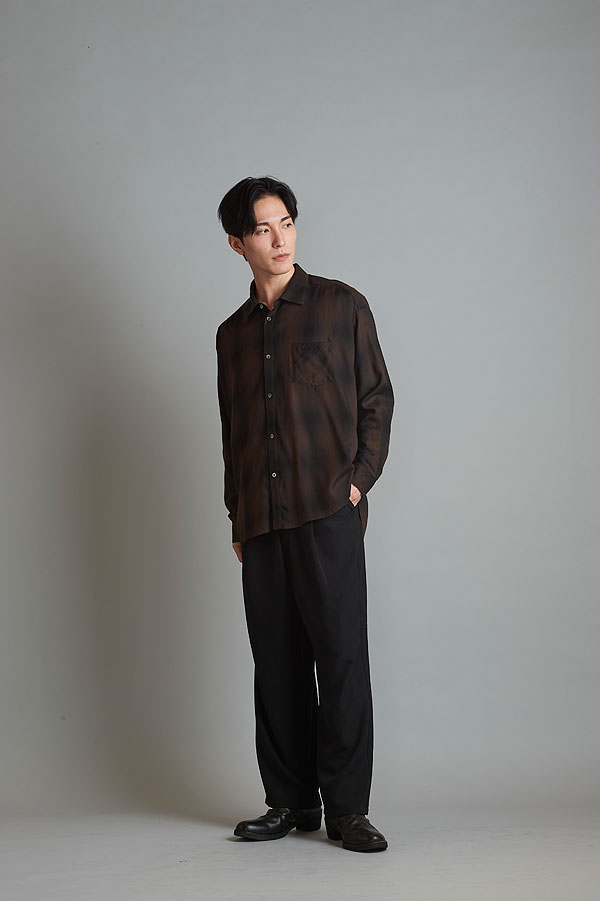 50％OFF SALE セール NO ID. ノーアイディー オンブレーチェックBIG-SH メンズ シャツ チェックシャツ atftps カジュアルシャツ