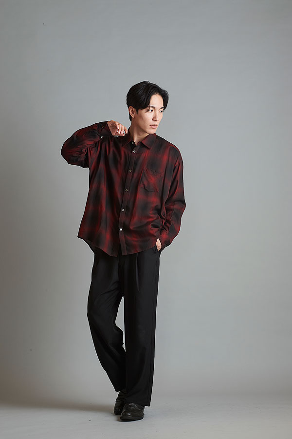 50％OFF SALE セール NO ID. ノーアイディー オンブレーチェックBIG-SH メンズ シャツ チェックシャツ atftps カジュアルシャツ