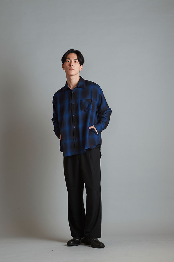 50％OFF SALE セール NO ID. ノーアイディー オンブレーチェックBIG-SH メンズ シャツ チェックシャツ atftps カジュアルシャツ