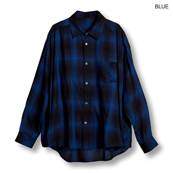 50％OFF SALE セール NO ID. ノーアイディー オンブレーチェックBIG-SH メンズ シャツ チェックシャツ atftps カジュアルシャツ