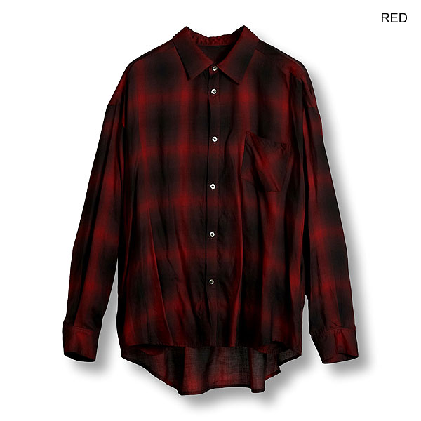 50％OFF SALE セール NO ID. ノーアイディー オンブレーチェックBIG-SH メンズ シャツ チェックシャツ atftps カジュアルシャツ
