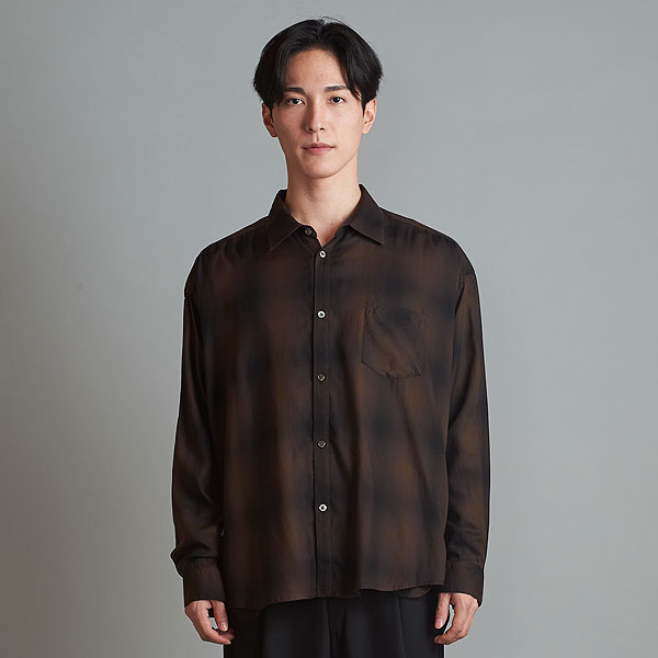 50％OFF SALE セール NO ID. ノーアイディー オンブレーチェックBIG-SH メンズ シャツ チェックシャツ atftps カジュアルシャツ