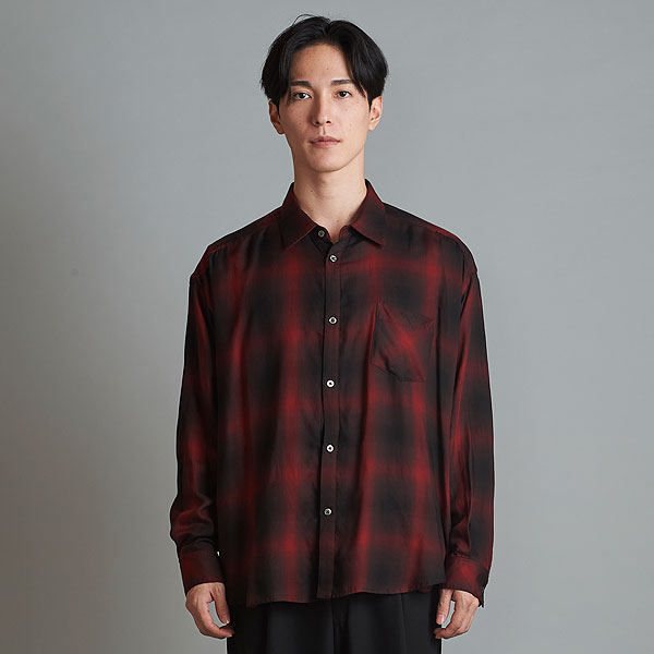 50％OFF SALE セール NO ID. ノーアイディー オンブレーチェックBIG-SH メンズ シャツ チェックシャツ atftps カジュアルシャツ
