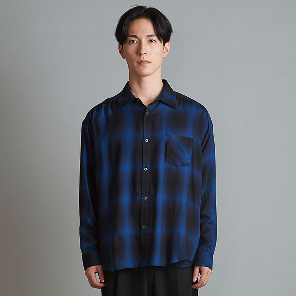 50％OFF SALE セール NO ID. ノーアイディー オンブレーチェックBIG-SH メンズ シャツ チェックシャツ atftps カジュアルシャツ