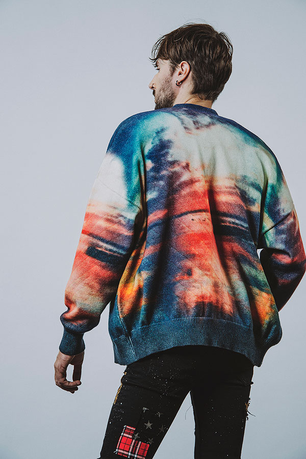 2025 春 先行予約 2月上旬入荷予定 NO ID. ノーアイディー sunriseプリントニットCD メンズ カーディガン atftpsの通販は 2025 春 先行予約 2月上旬入荷予定 NO ID. ノーアイディー sunriseプリントニットCD メンズ カーディガン atftpsの通販は