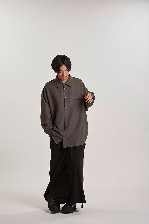 30％OFF SALE セール NO ID. ノーアイディー マットスキンスムースオーバーSH メンズ シャツ 長袖 オーバーサイズ 送料無料 atftps_10