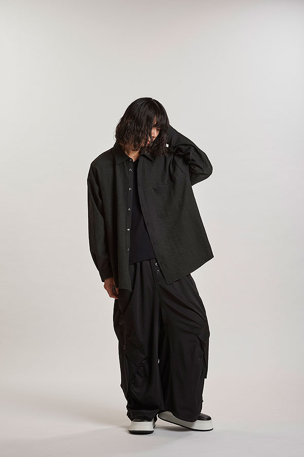 30％OFF SALE セール NO ID. ノーアイディー マットスキンスムースオーバーSH メンズ シャツ 長袖 オーバーサイズ 送料無料 atftps_13
